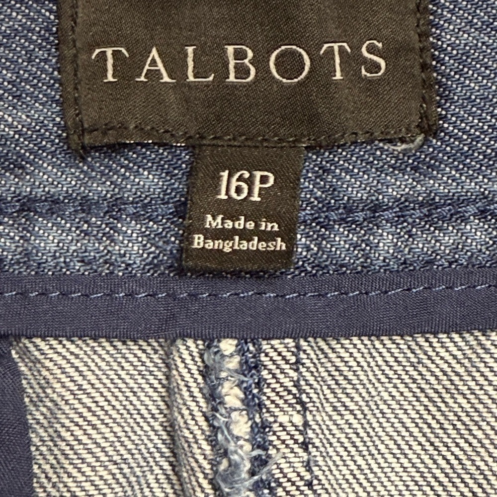 Talbots Wide Leg Denim Pants Size 16 | High Rise Relaxed Fit Blue Jeans - Picture 3 of 6